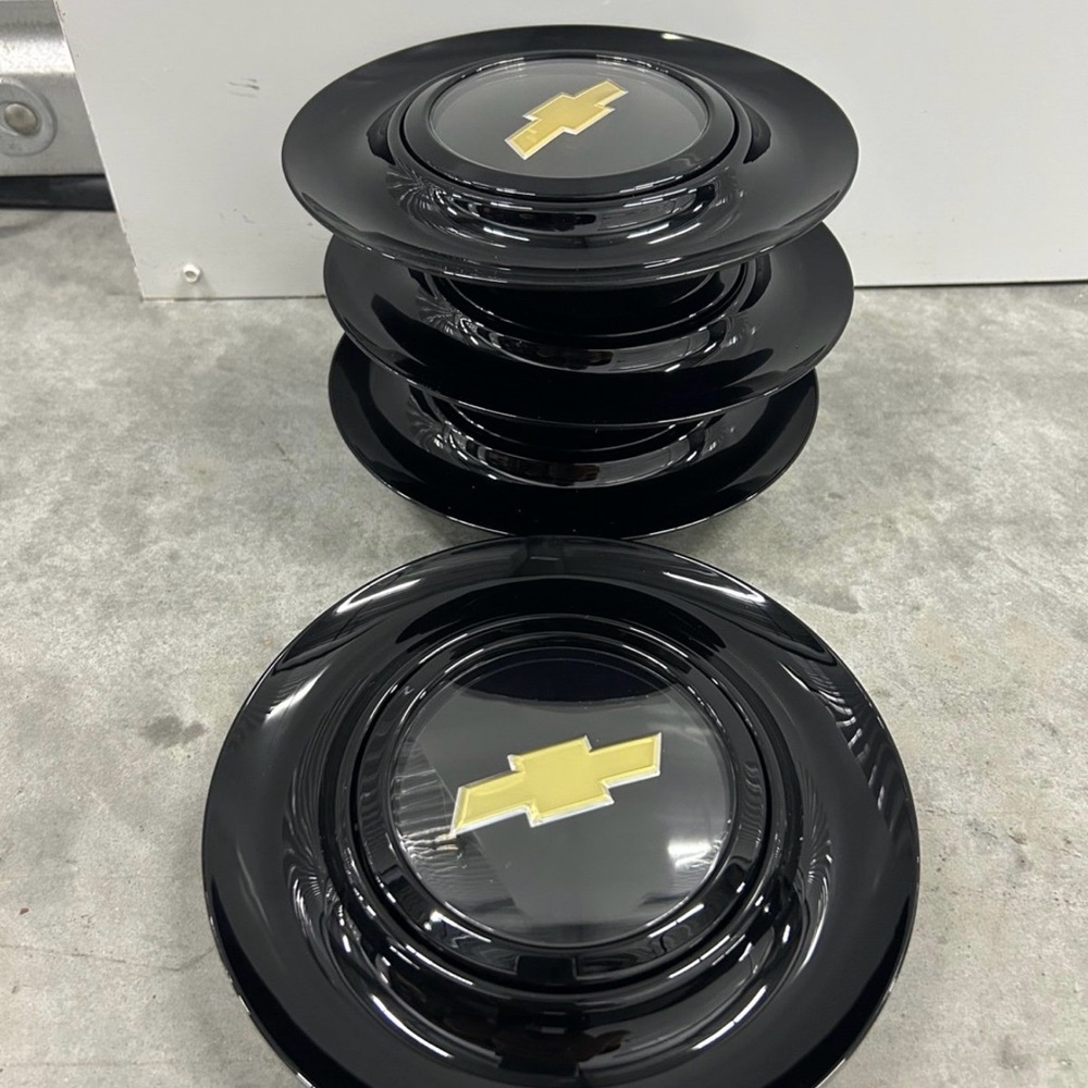 4 x Wheel Floating Center Caps Big cap xl cap Black For Chevrolet 7.2 Inch 182mm